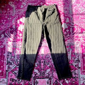 American eagle stretch mom jeans, green, high waist